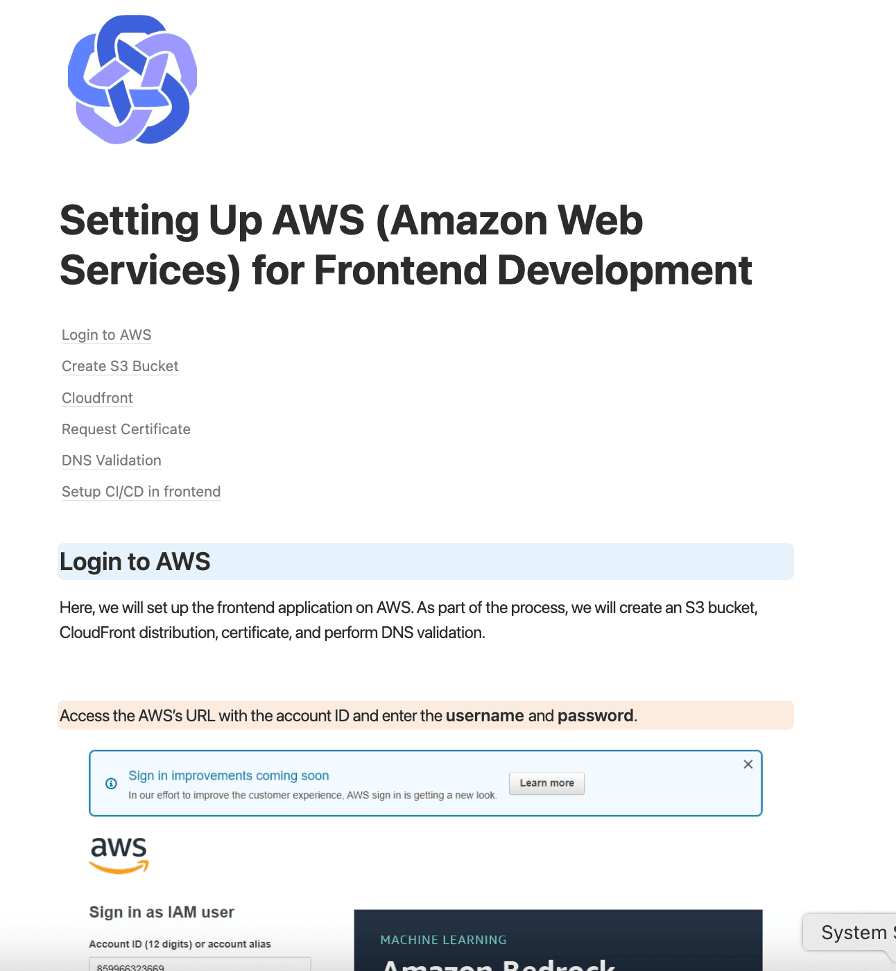 DevOps: AWS Frontend Setup