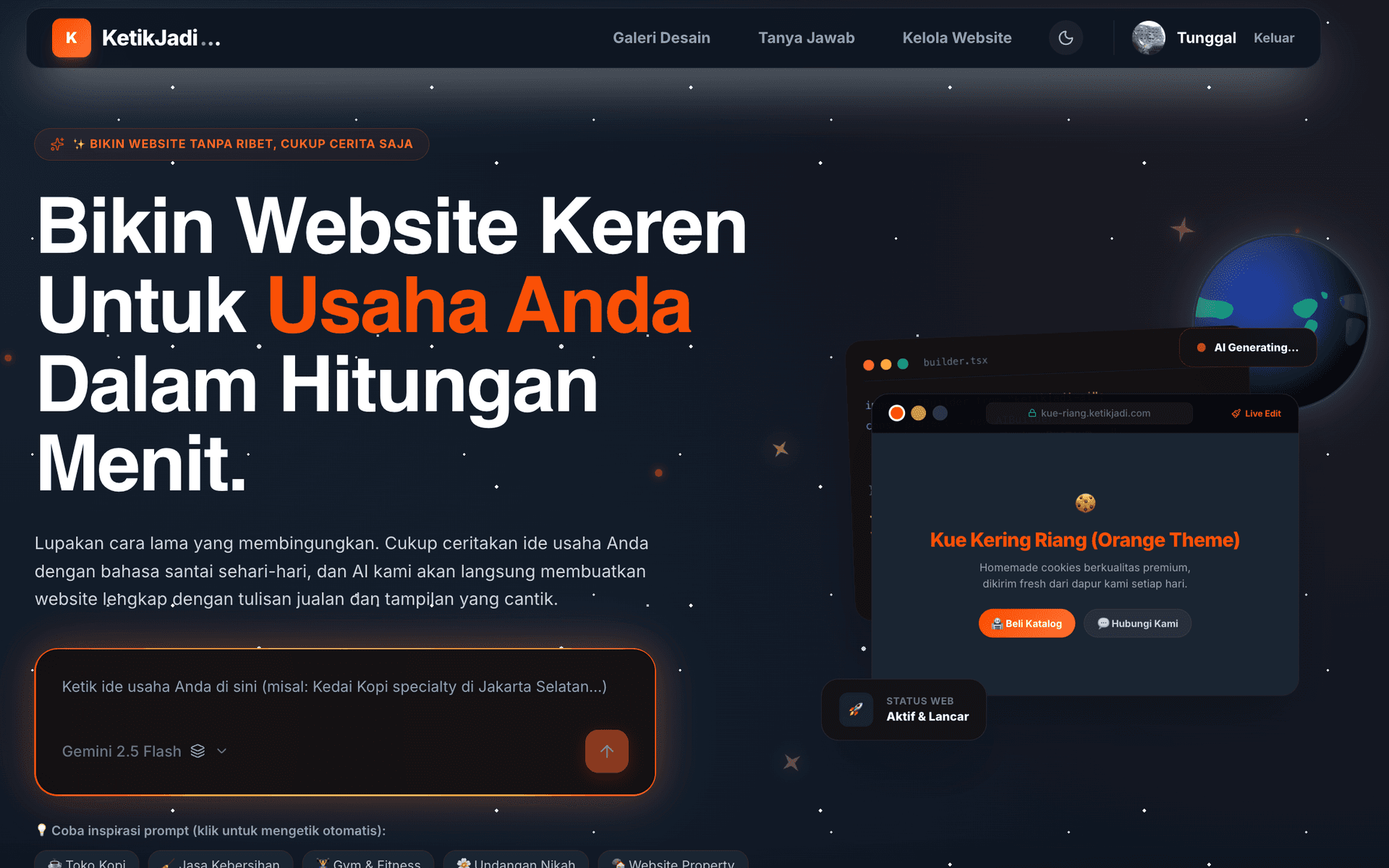 KetikJadi — AI Website Generator