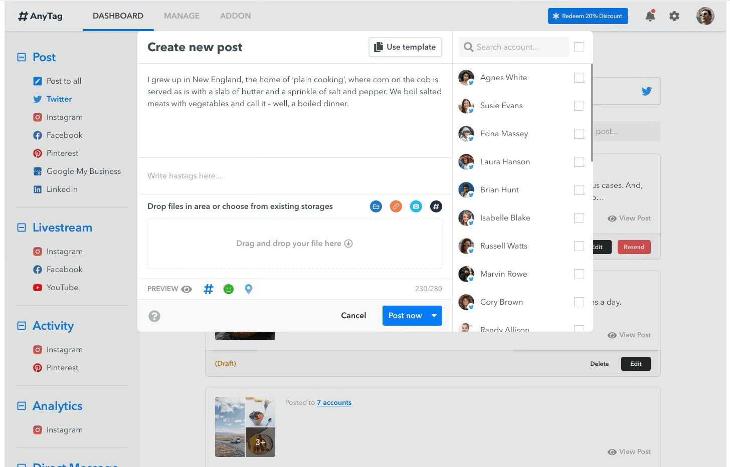 Anytag — Social Media Marketing Tools